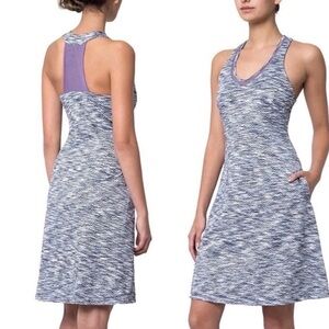 MPG Sport Mondetta Performance Wear Racer Back Dress Purple Pattern - Small